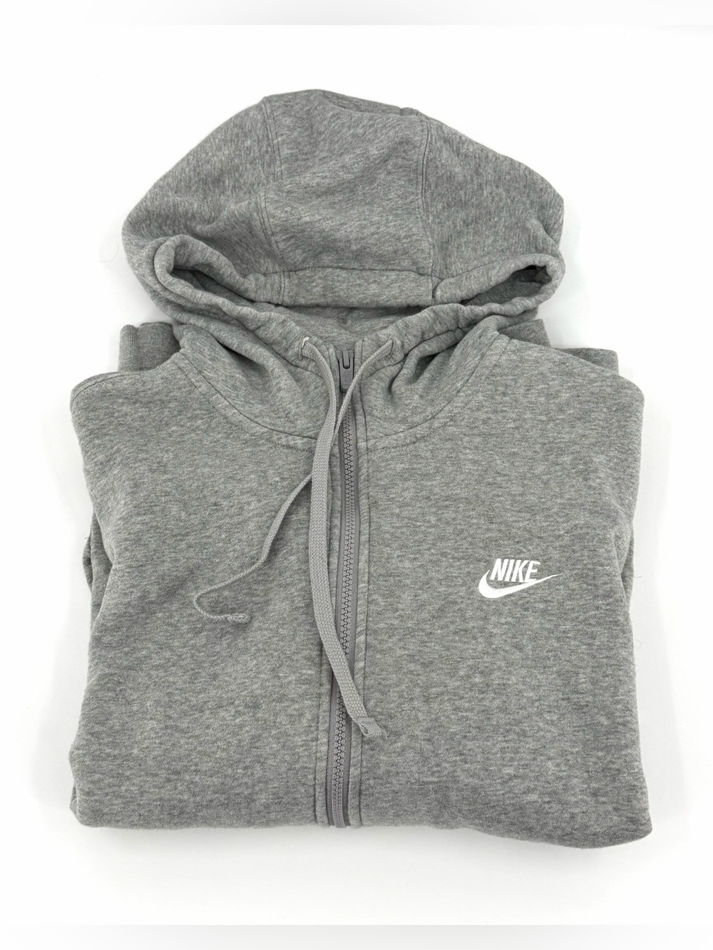 Nike Sportswear Club Fleece Full Zip Hoodie with Funnel Neck Heathered Grey